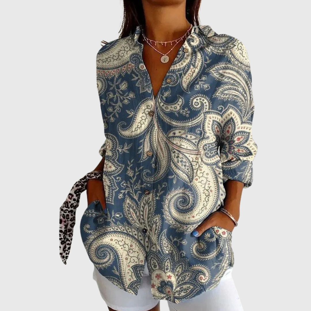 Leichte und farbenfrohe Bluse mit Druck