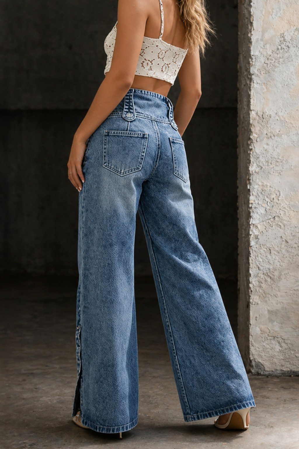 Mia | Jeans mit hoher Taille und Schlitzen