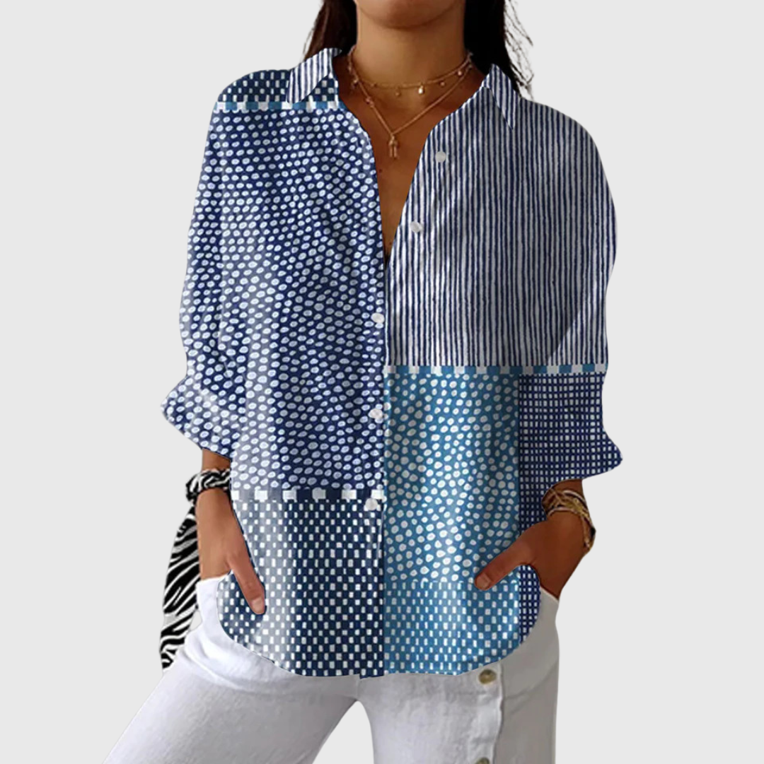 Leichte und farbenfrohe Bluse mit Muster