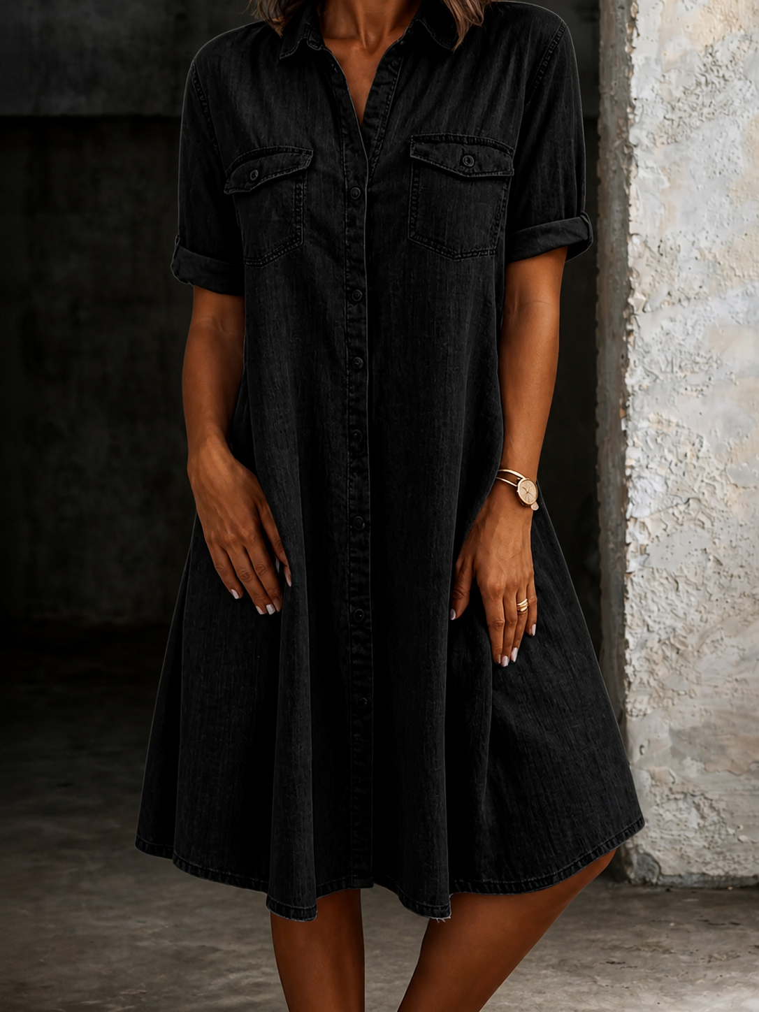 Patricia | Midi Kleid im Denim Casual Stil