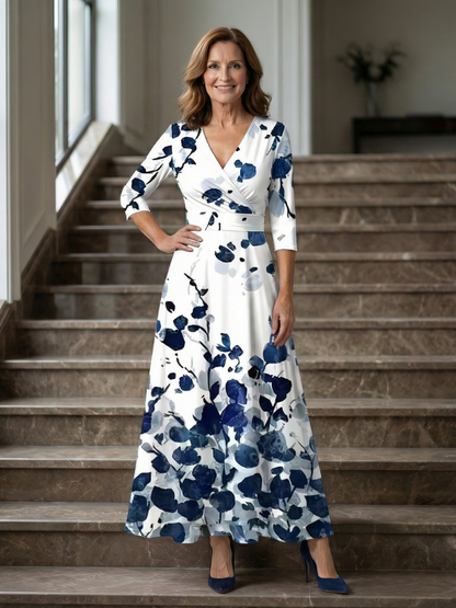Celine | Midi-Kleid mit Wickelkragen