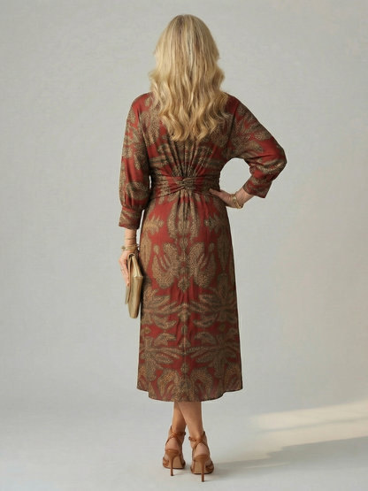 Lune | Natürliche Wickel-Midi-Kleid