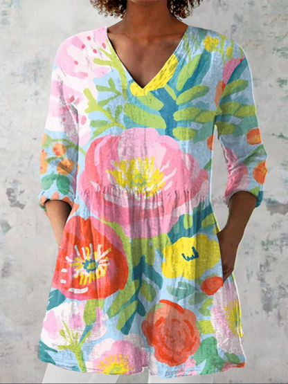Juliette | Lange Bluse mit V-Ausschnitt