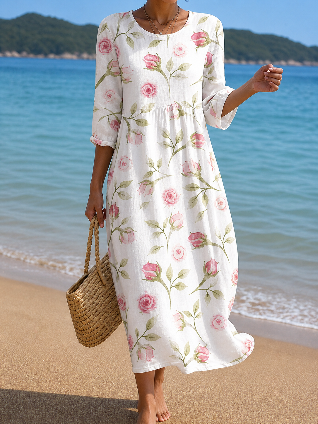 Damen Freizeitkleid mit floralem Muster