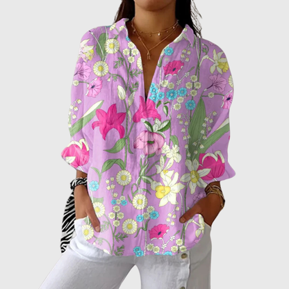 Vivi | Leichte und farbenfrohe Bluse mit Muster