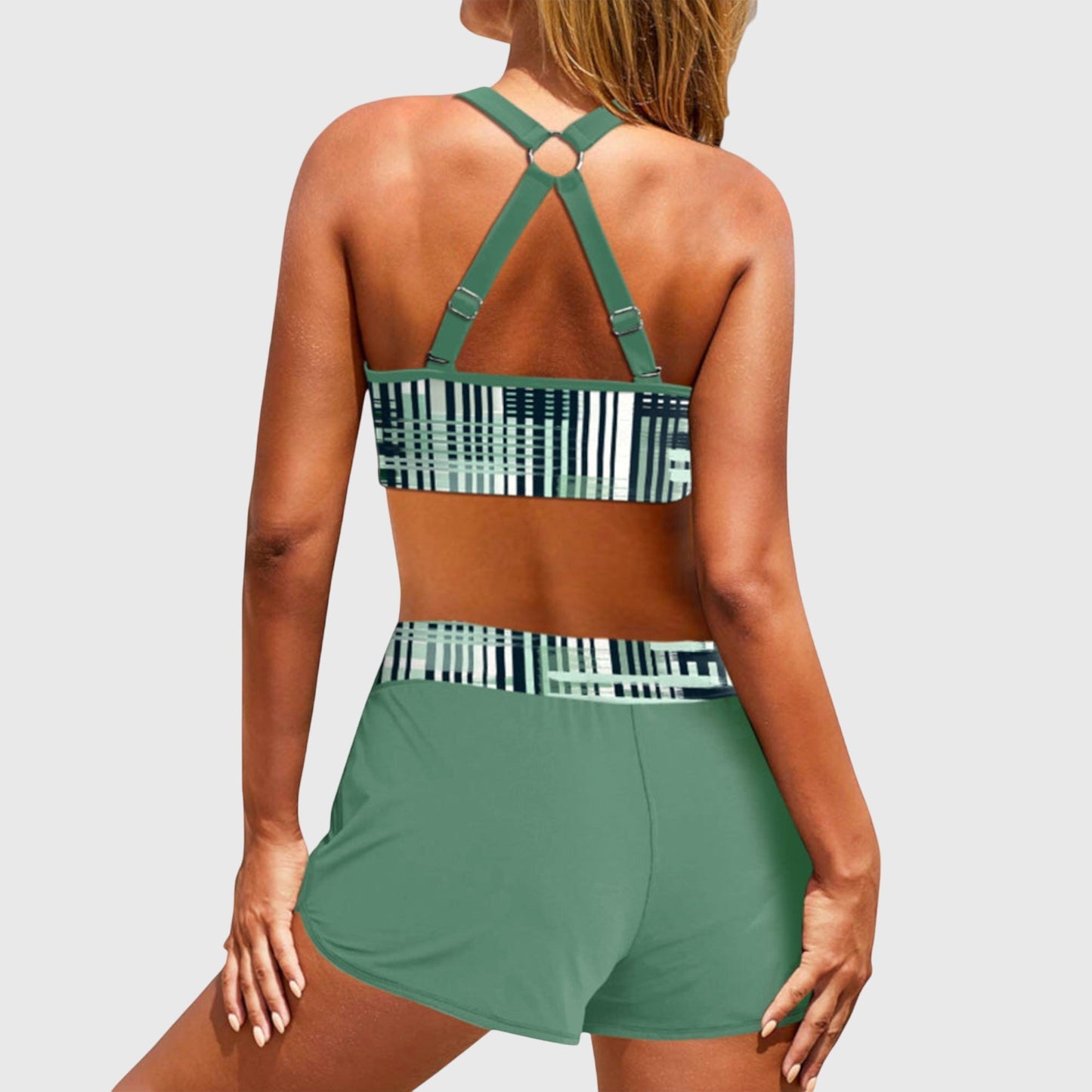 Janelle - Hochgeschnittener Bikini mit Streifen