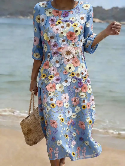 Xiomara | Damen Freizeitkleid mit floralem Muster