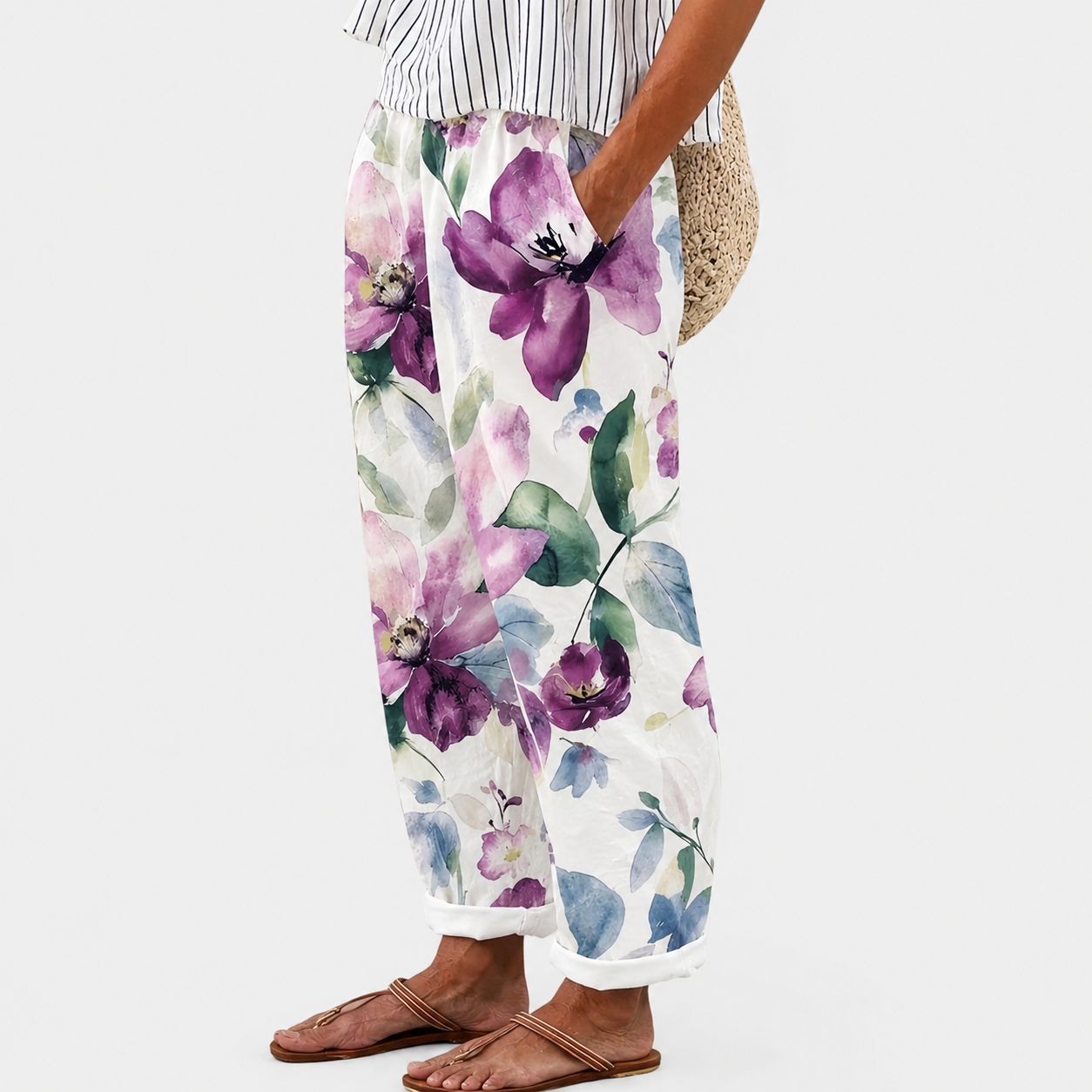 Bequeme Lavendelblüten-Hosen
