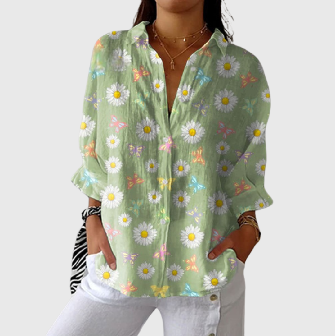 Leichte und farbenfrohe bedruckte Bluse