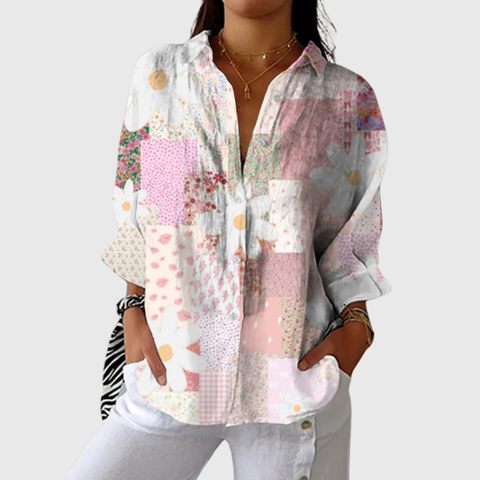 Leichte und farbenfrohe Bluse mit Muster