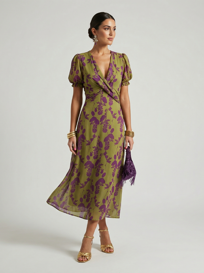Midi Kleid mit floralem Design Virel