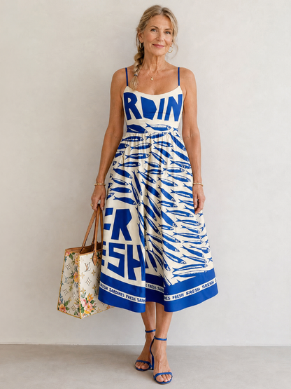 Auvelle | Midikleid mit Fischmuster