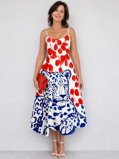 Auvelle | Midi-Kleid mit Leopardenmuster