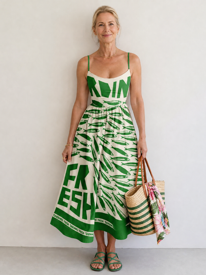 Auvelle | Midikleid mit Fischdruck