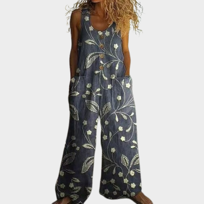 Hildegund | Fließender bedruckter Jumpsuit