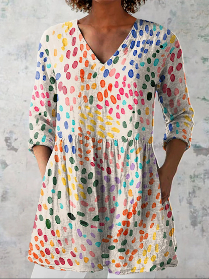 Bernadette | Langes Blusenshirt mit V-Ausschnitt