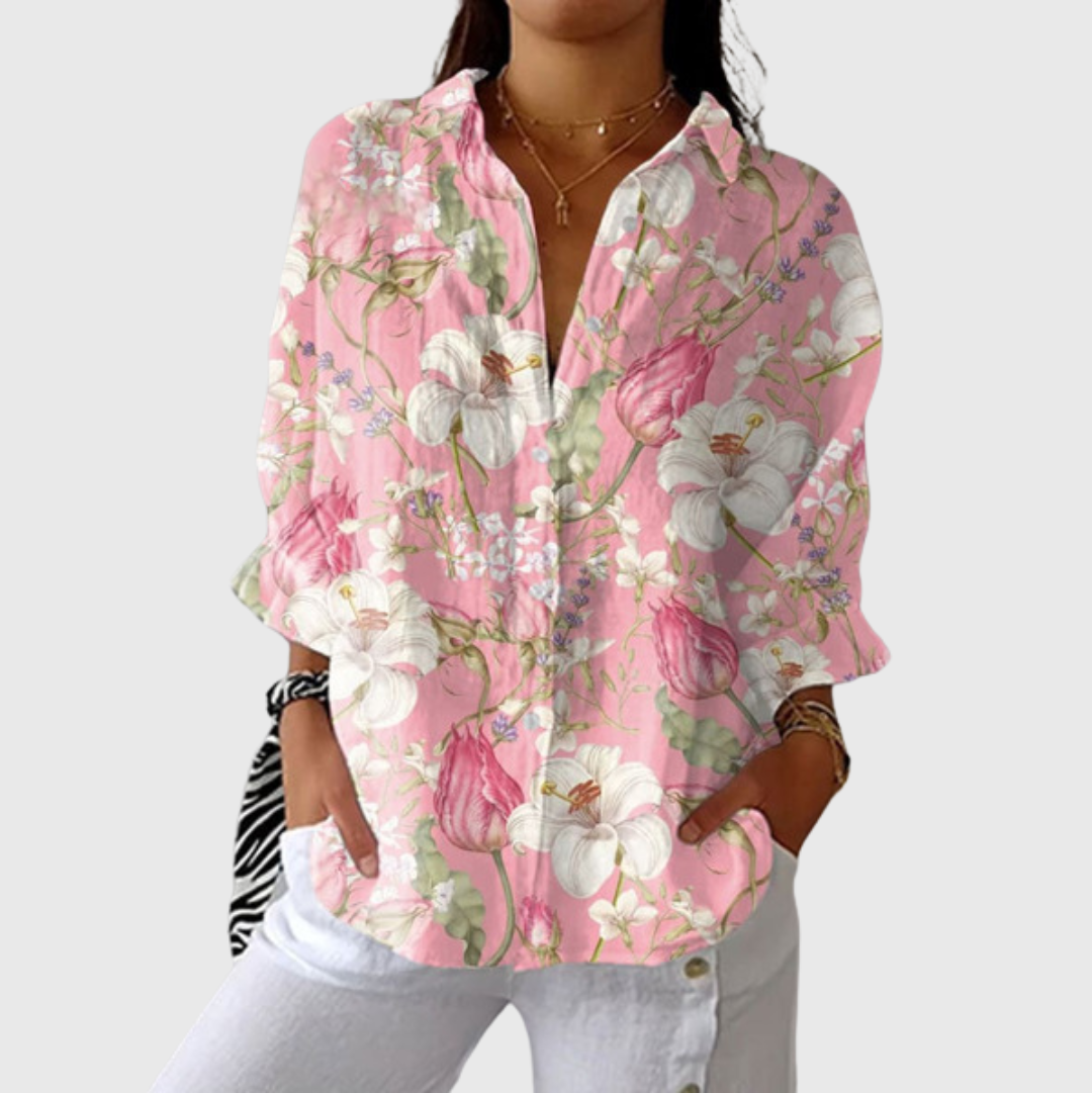 Leichte und farbenfrohe Bluse mit Druck