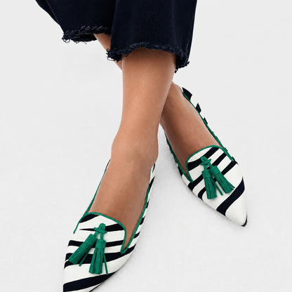 Riane | Zebra Grün Mokassins