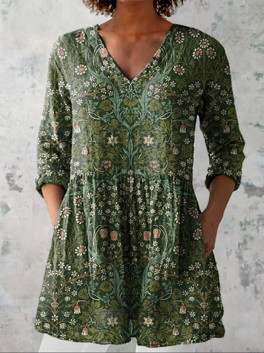 Addison | Lange Bluse in V-Form