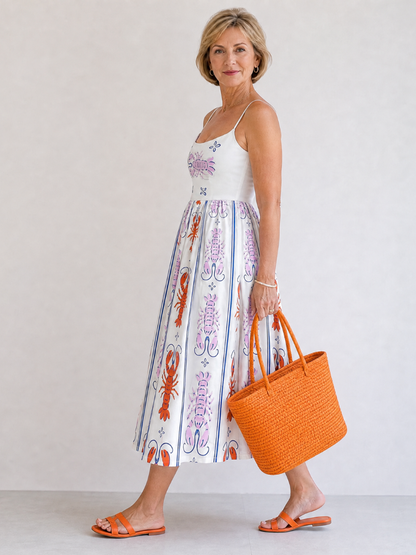 Auvelle | Ärmelloses Midi-Kleid mit Hummerdruck