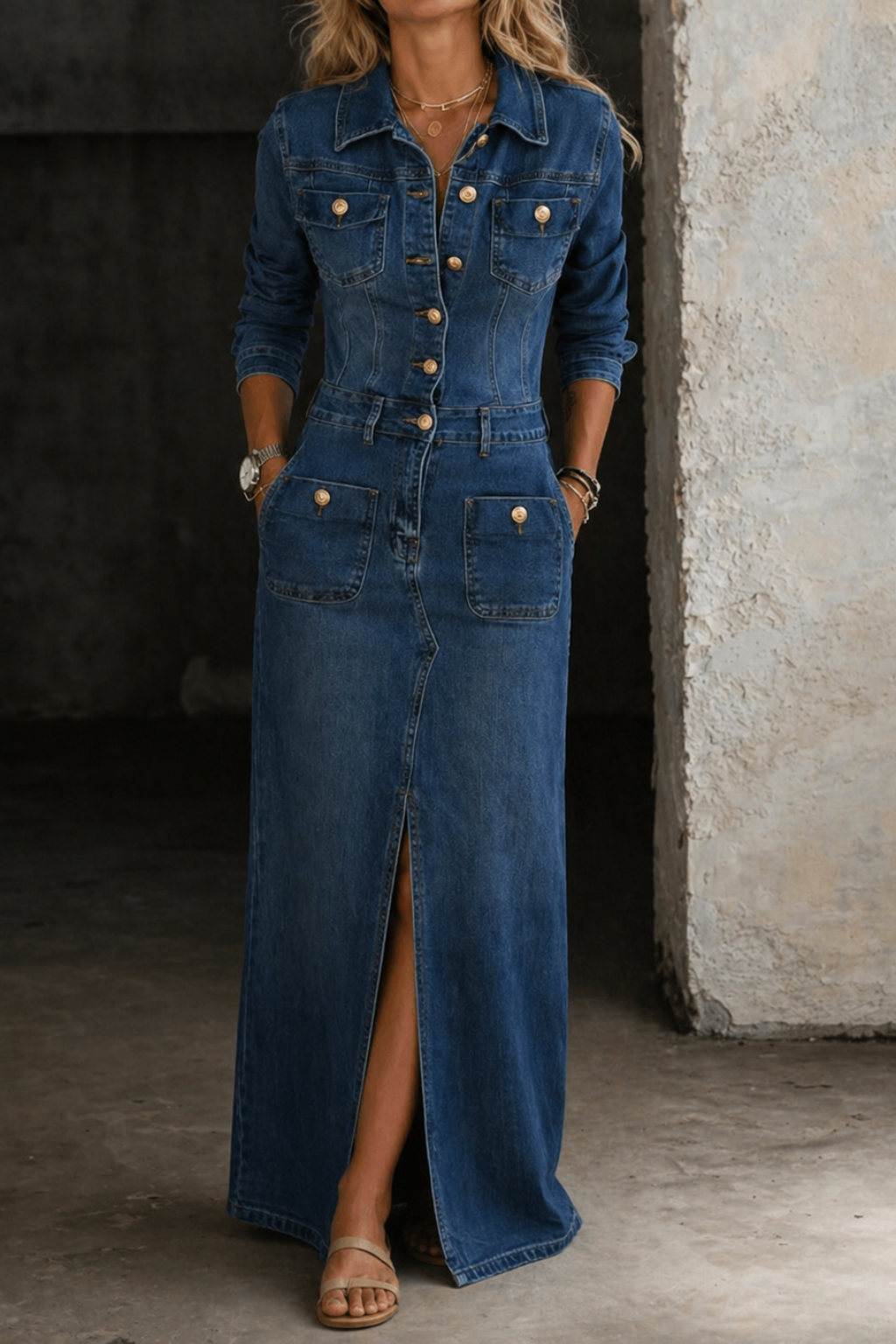 Leila | Klassisches Jeanskleid