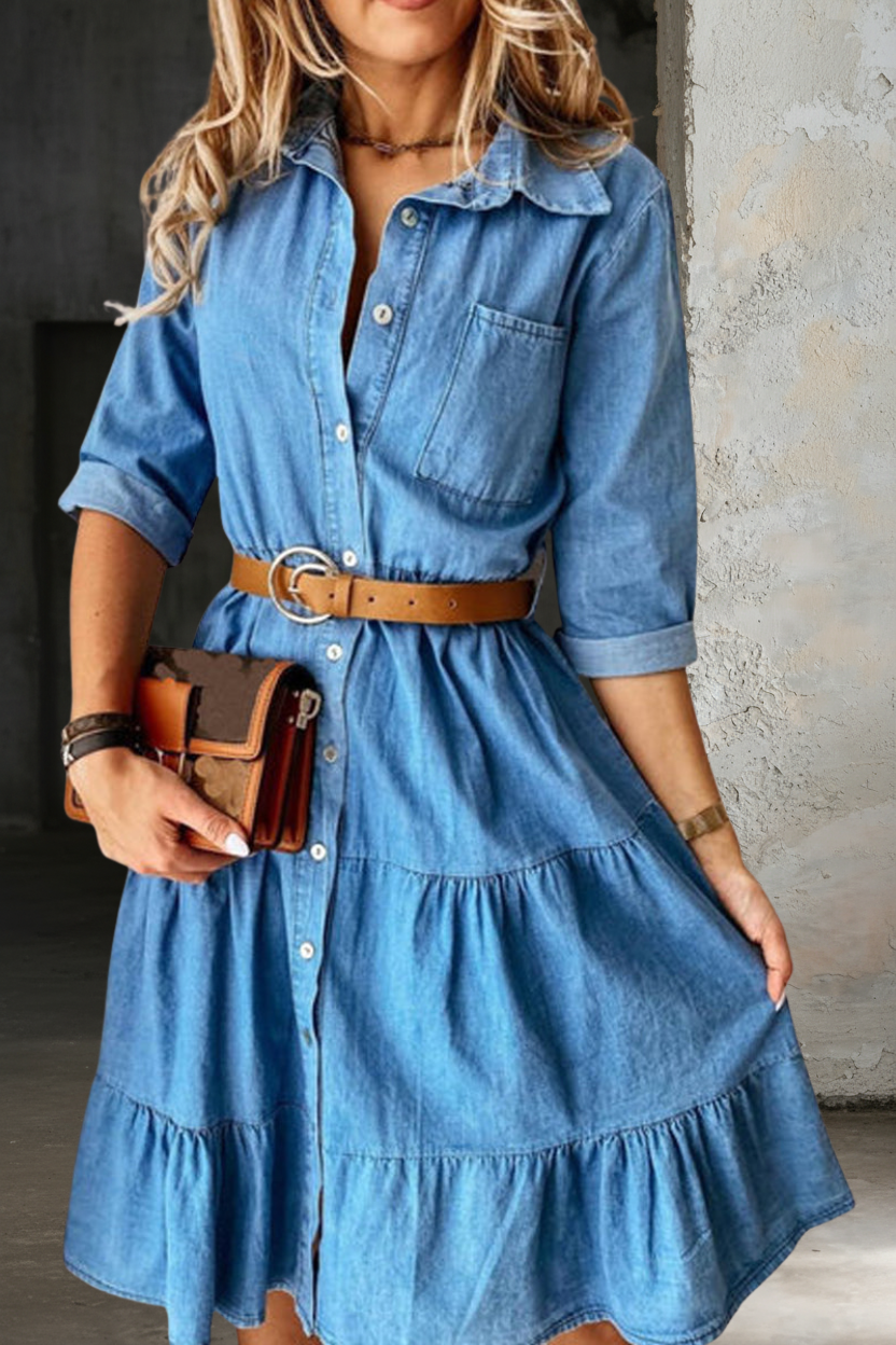 Barbara | Lässiges Elegantes Jeanskleid
