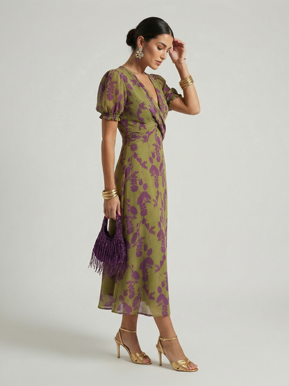 Midi Kleid mit floralem Design Virel