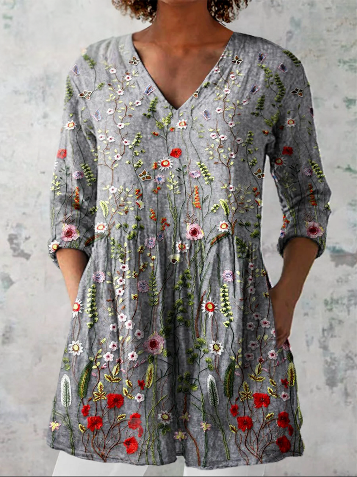 Lana | Lange V-Ausschnitt-Bluse