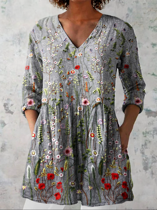 Lana | Lange V-Ausschnitt-Bluse