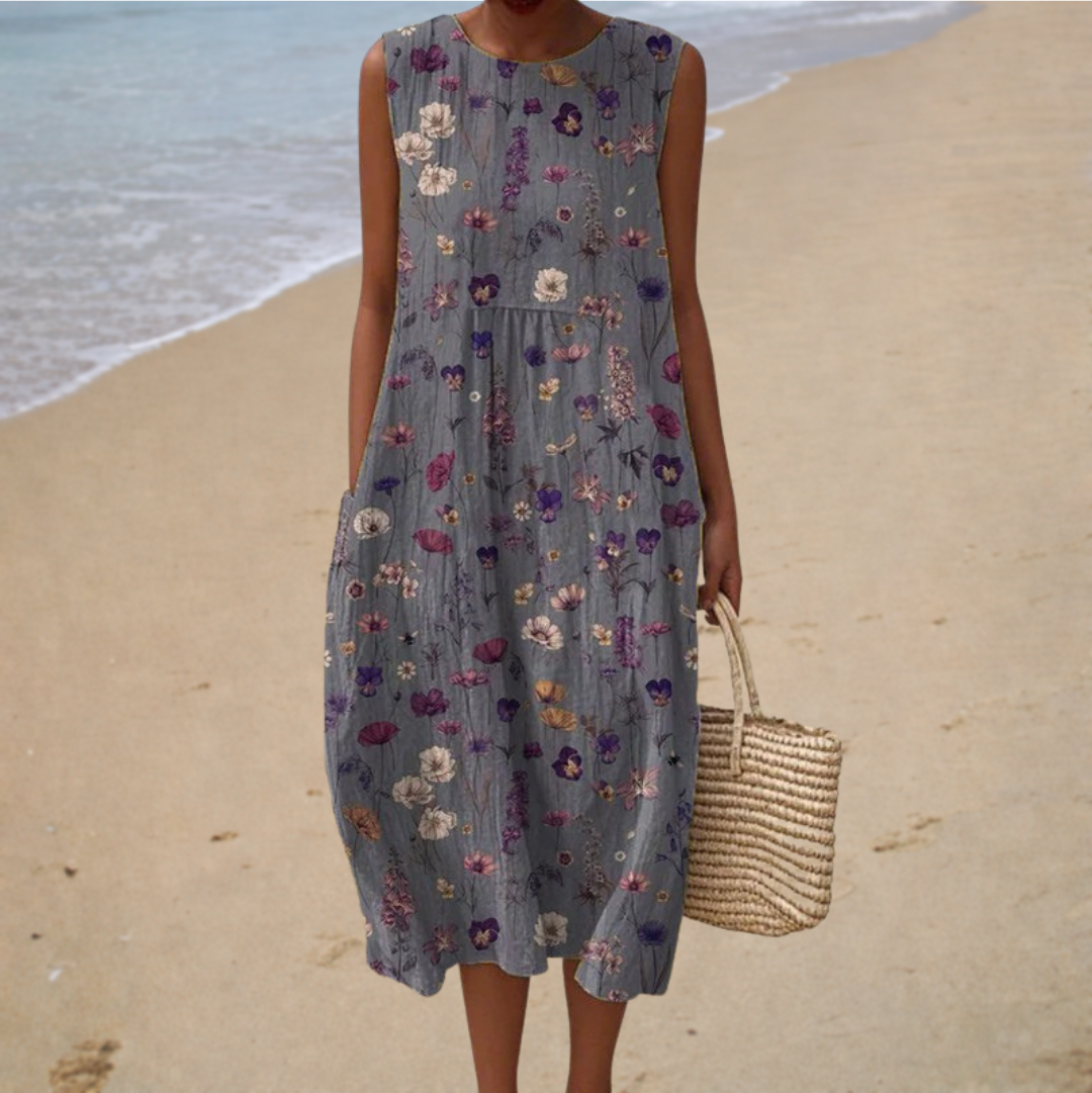 Bequemer ärmelloser Sommerkleid
