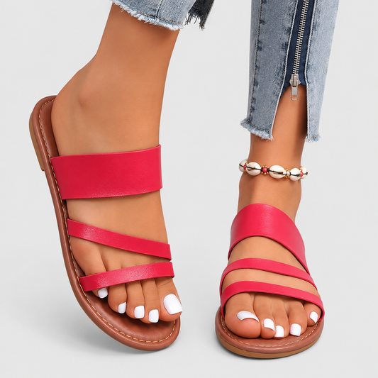 Flache, lässige und bequeme Sandalen