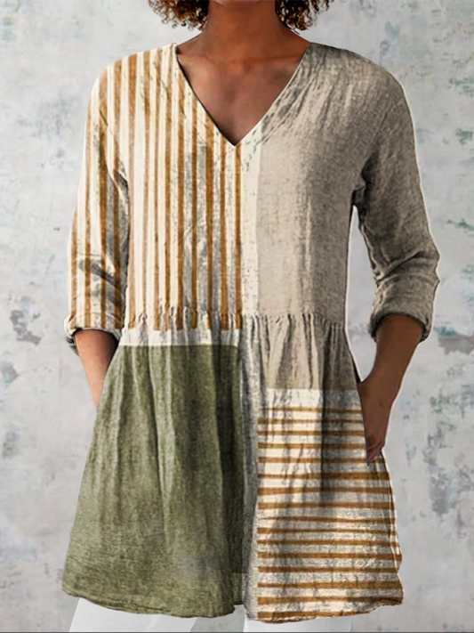 Halley | Lange Bluse mit V-Ausschnitt