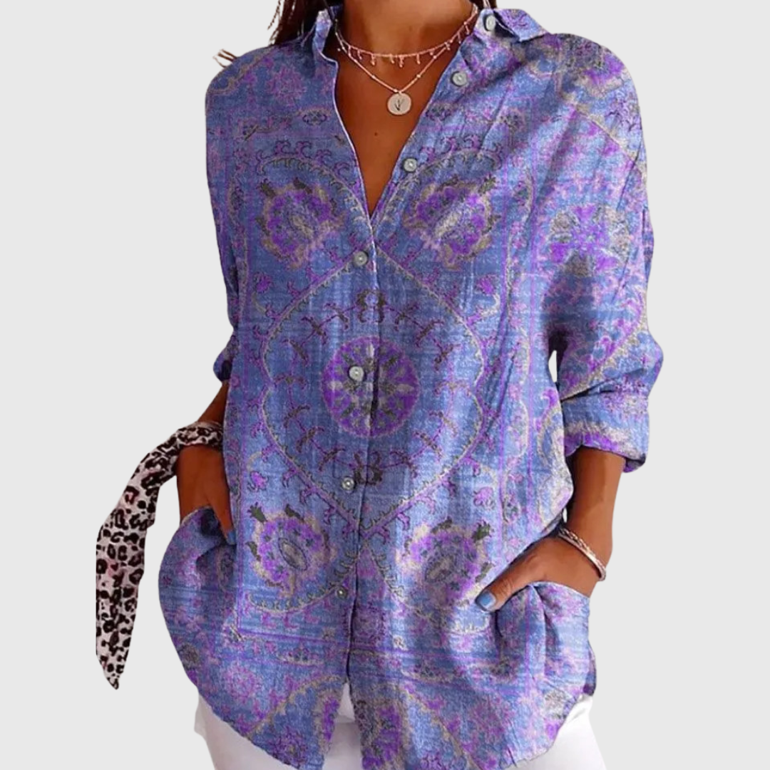 Leichte und farbenfrohe Bluse mit Druck