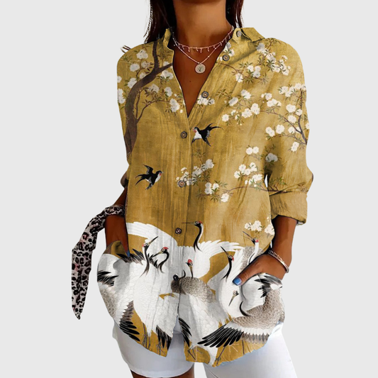 Leichte und farbenfrohe Bluse mit Druck