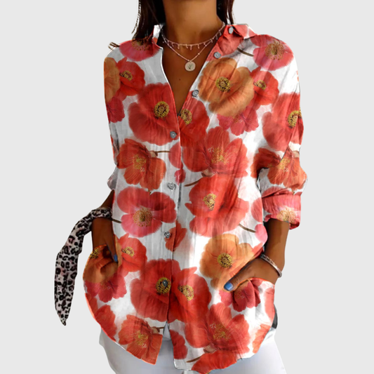 Leichte und farbenfrohe Bluse mit Druck