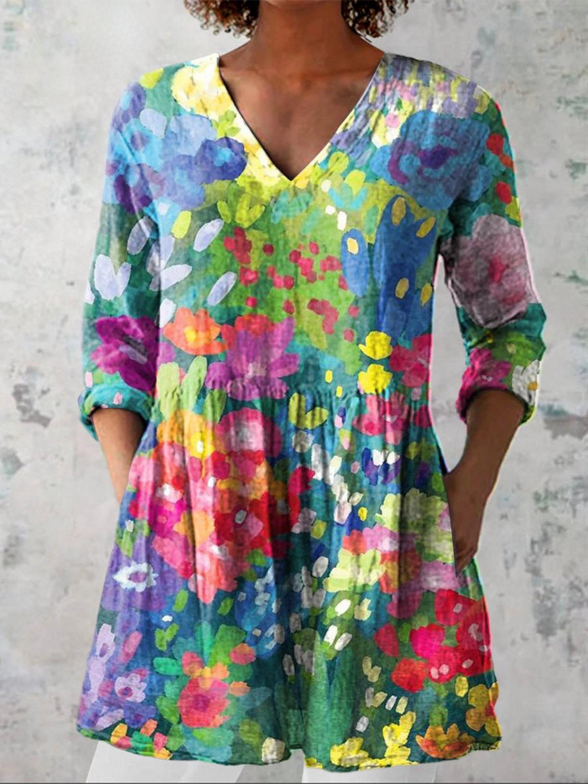Cali | Lange Bluse in V-Form