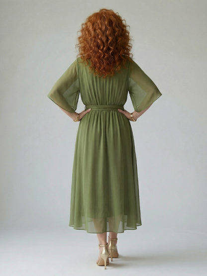 Elric | Leichtes Midi-Kleid mit Drapierung