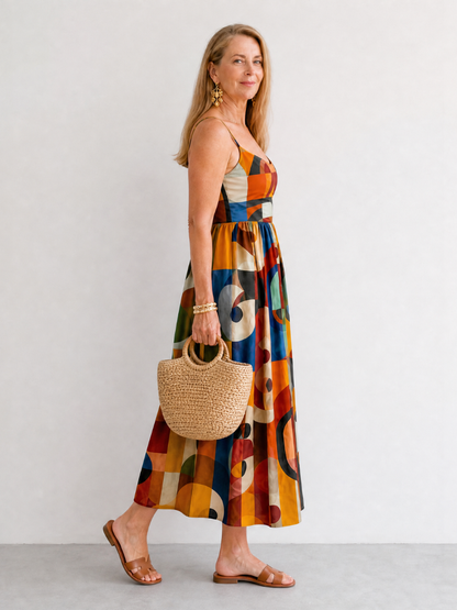 Auvelle | Midikleid mit geometrischem Muster