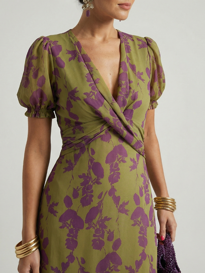 Midi Kleid mit floralem Design Virel