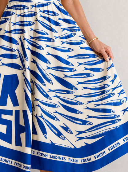 Auvelle | Midikleid mit Fischmuster