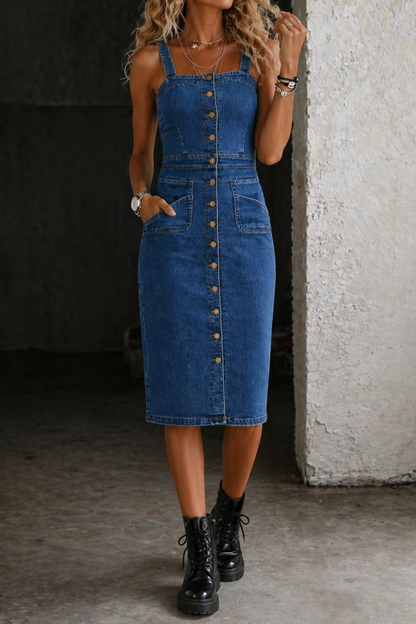 Indira | Jeanskleid mit Knöpfen