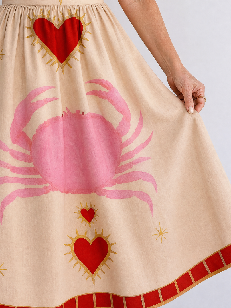 Auvelle | Ärmelloses Midi-Kleid mit Herzmuster