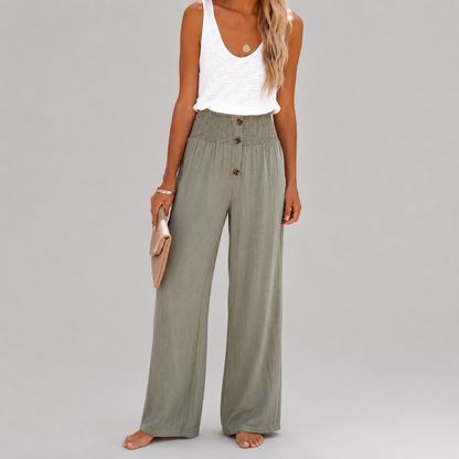 Riana - Hochtaillierte Relax-Hosen