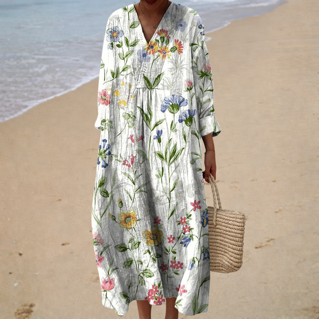 Figurfreundliches Sommerkleid mit Muster