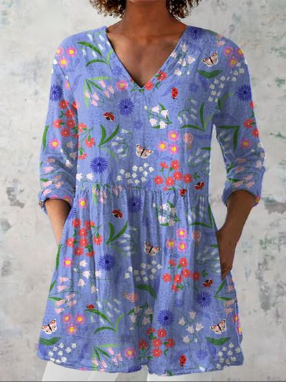 Aileen | Lange Bluse mit V-Ausschnitt