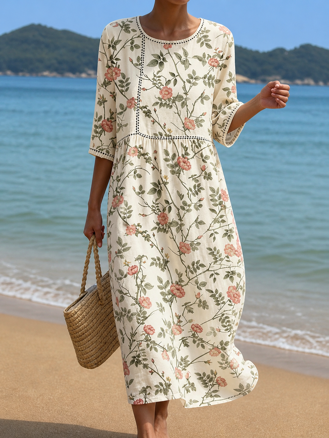 Damen Casual Kleid mit floralem Muster