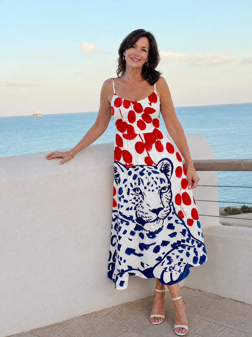 Auvelle | Midi-Kleid mit Leopardenmuster