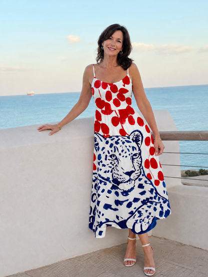 Auvelle | Midi-Kleid mit Leopardenmuster