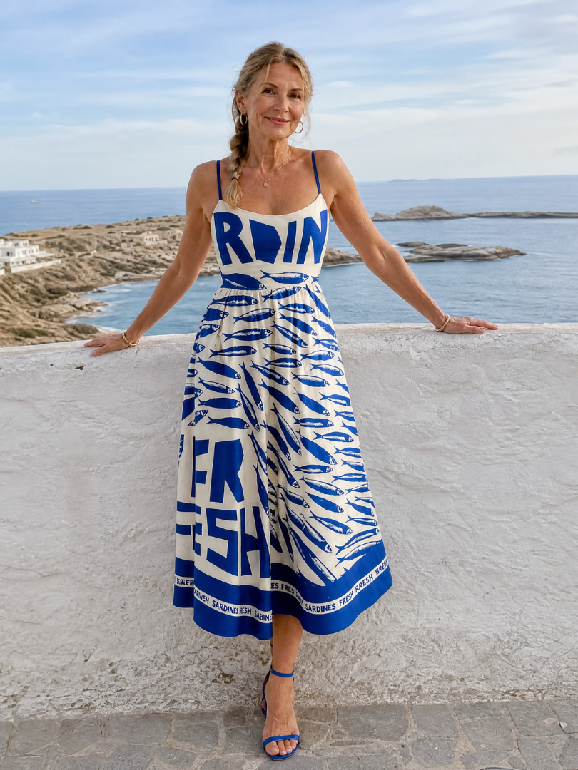 Auvelle | Midikleid mit Fischmuster