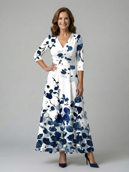 Celine | Midi-Kleid mit Wickelkragen